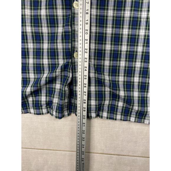 Brooks Brothers Pajamas Set Mens XL Blue Green Plaid All Cotton Pocket Button Up - Picture 9 of 11